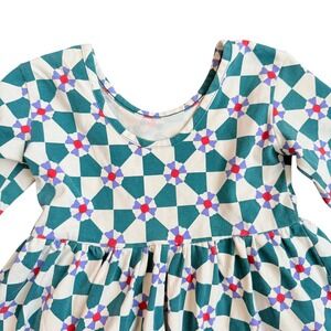 Hanna Andersson Kids Size 4‎ Long Sleeve Geometric Print Pockets NWOT